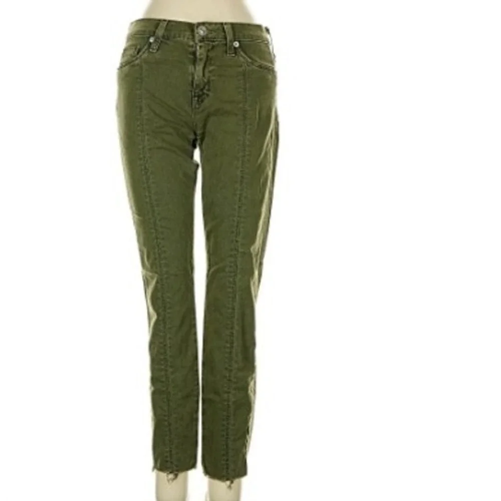 HUDSON NWT Nico Super Skinny Lace Up Crop Jeans‎ Olive Green 25x26 NWOT $245